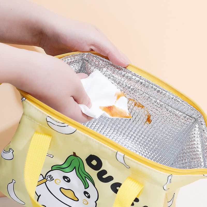 Túi Giữ Nhiệt Túi Đựng Cơm Văn Phòng Dễ Thương Chống Thấm Nước Phong Cách Nhật Bản