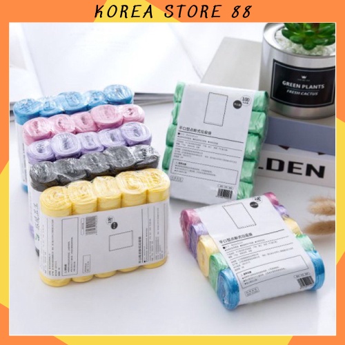 Set 5 Cuộn / 100 Túi Đựng Rác Dùng Một Lần Tiện Dụng Cho Nhà Bếp 88260 KOREA STORE 88