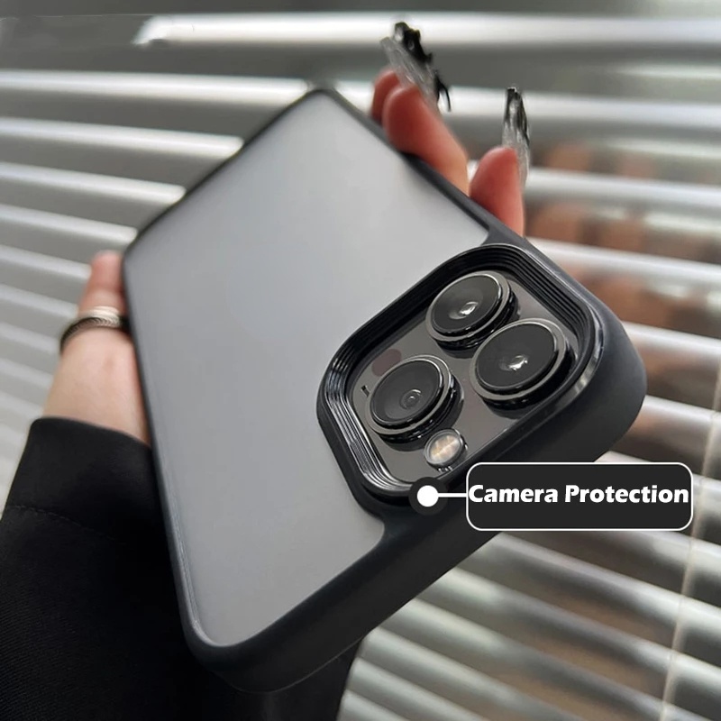 Ốp điện thoại chống sốc trơn màu bảo vệ ống kính cho compatible for iPhone 13 Pro Max 12 Pro Max 11 11 Pro max xs xr 7 8 SE 2020 plus