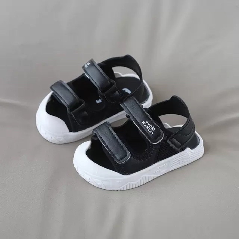 Sandal chống vấp cho bé trai, bé gái - dép quai hậu có quai ngang dán, kiểu dáng thể thao(hồng,trắng,đen)(sz15-sz25)2106