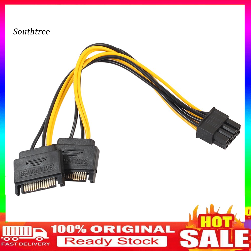 (Hàng Có Sẵn) Dây Cáp Card Đồ Họa 15pin Sata Sang Pci-E 8pin