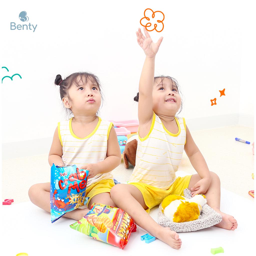 Bộ ba lỗ sọc BENTY cotton mềm mịn thấm hút mồ hôi, quần áo trẻ em mùa hè cho bé trai, bé gái