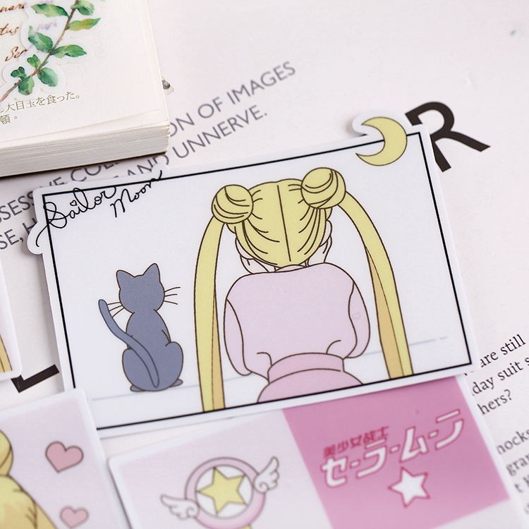 ❀ Sailor Moon Q-5 Diary Giấy và decal dán tường❀10Pcs/set Anime Beauty Album Scrapbooks Mixed DIY Decor Stickers ML07605