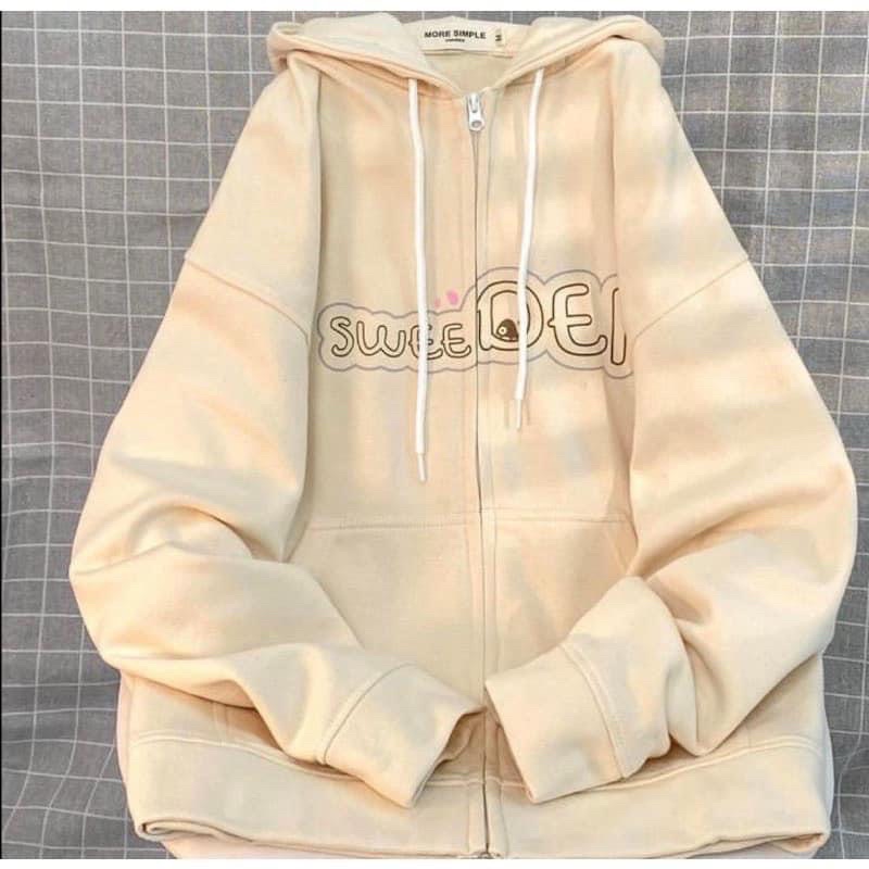 Áo Khoác Hoodie Chữ 7Màu Form Rộng Unisex ABC Vải Nỉ Bông Mũ 2 Lớp Dày Dặn -Ảnh Thật