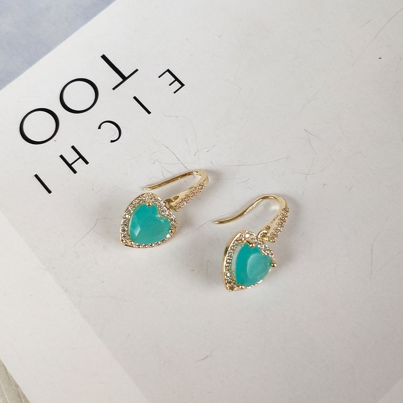 [Jiudolan] Bông Tai Đính Đá Opal Giả Thanh Lịch Thời Trang Nhiều Màu Sắc Lấp Lánh Dành Cho Nữ