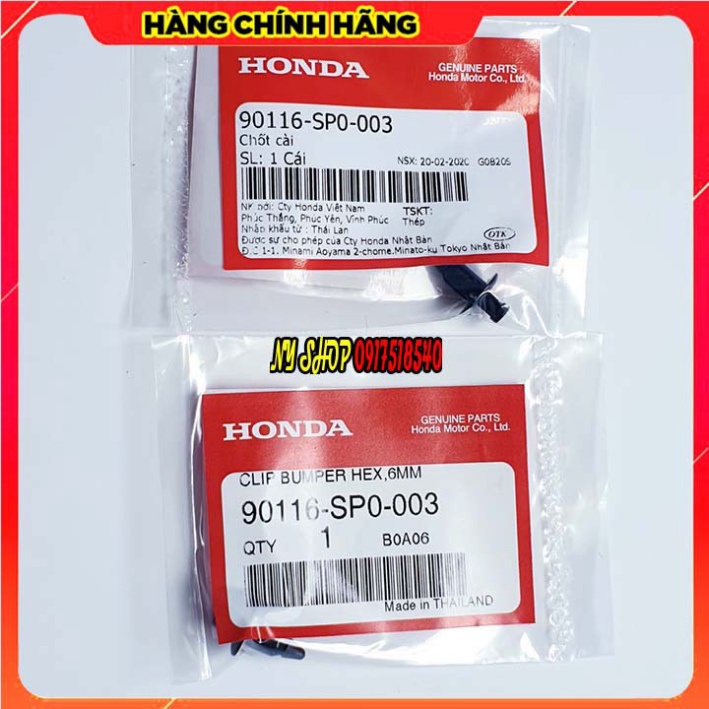 Combo Chốt Cài - Vít Nhựa Bấm 6mm Chính Hãng Honda Nhập Thái Ảnh thật Sp