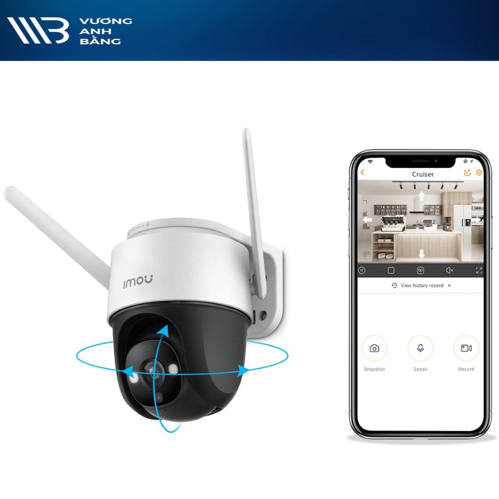 Camera Wifi ngoài trời IMOU CRUISER 4MP IPC-S42FP, có màu ban đêm, xoay 360 độ - Hàng Chính Hãng bảo hành 24 tháng