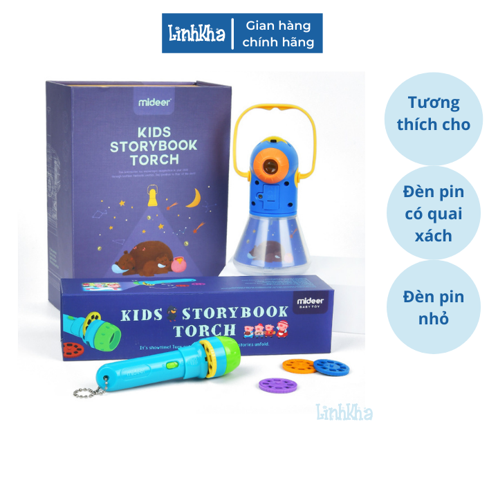 Bộ 4 Đĩa Chiếu Chuyện Dùng Cho Đèn Pin Kể Chuyện Mideer - Story Disc for Mideer Storybook torch