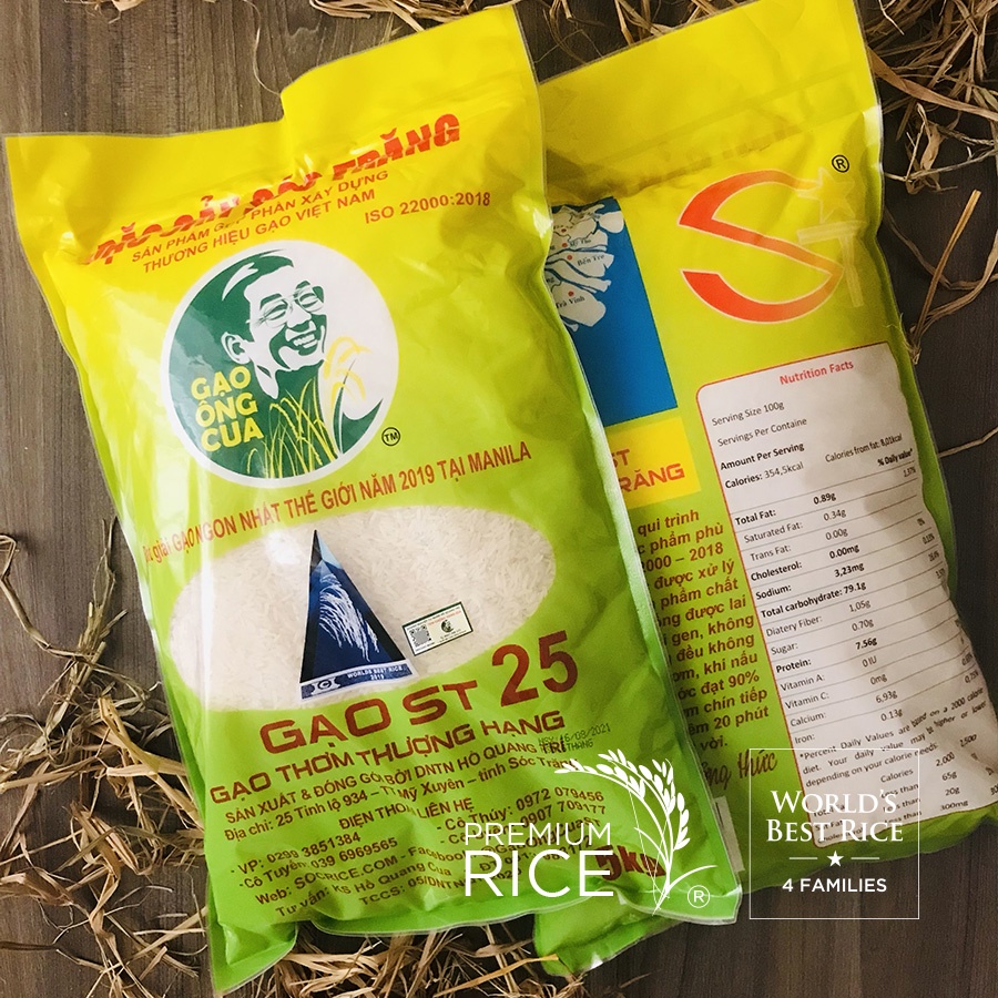 Gạo ST25 Sóc Trăng ngon nhất thế giới (World's Best Rice) Hồ Quang Trí - Túi 5kg | BigBuy360 - bigbuy360.vn
