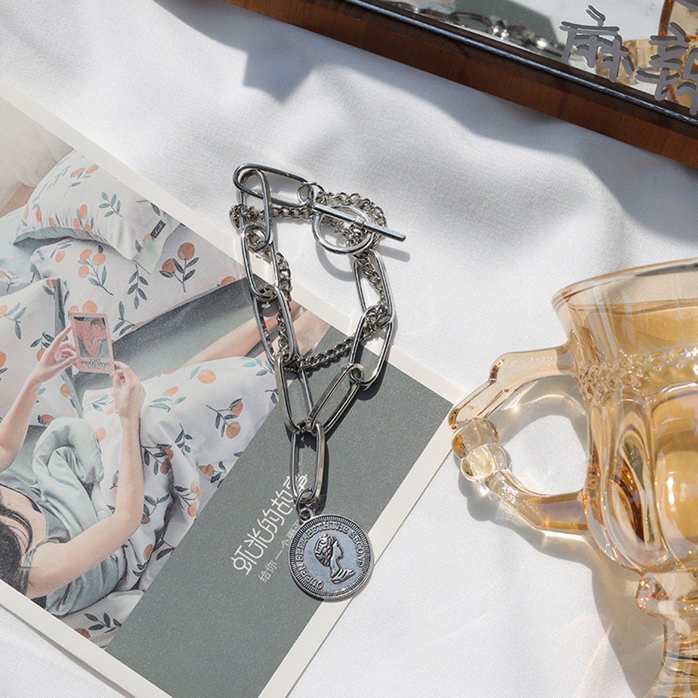 Vòng Đeo Tay Hai Lớp Dày Dặn Phong Cách Punk Cổ Điển Thời Trang Cho Nam Và Nữ