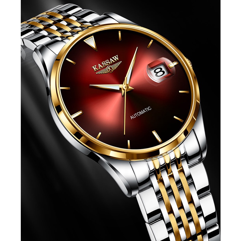 Đồng hồ nam chính hãng KASSAW K867-3 Kính sapphire ,chống xước,Chống nước ,BH 24 tháng,Máy cơ (Automatic) ,dây kim loại