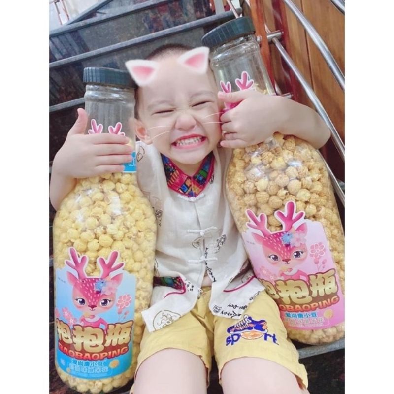 Bỏng Ngô Bắp Rang Bơ Chai Khổng Lồ - Chai 400gr ( 260gr Bỏng )