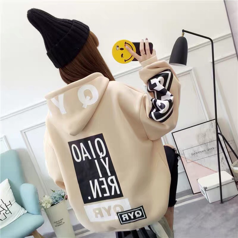 Áo Hoodie Nón Chui Trùm Đầu Nữ Nam Unisex Chất Vải Nỉ Poly Nam Nữ, Qyr