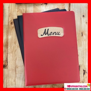 CUỐN MENU - QUYỂN MENU - BÌA MENU DA 10 LÁ CAO CẤP A4  24x32 cm