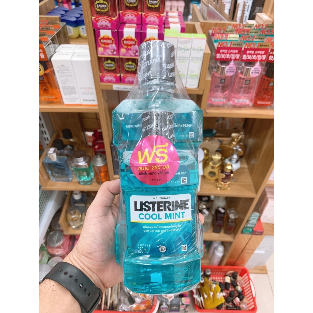 Nước súc miệng Listerine Thái Lan 750ml + tặng kèm chai 250ml