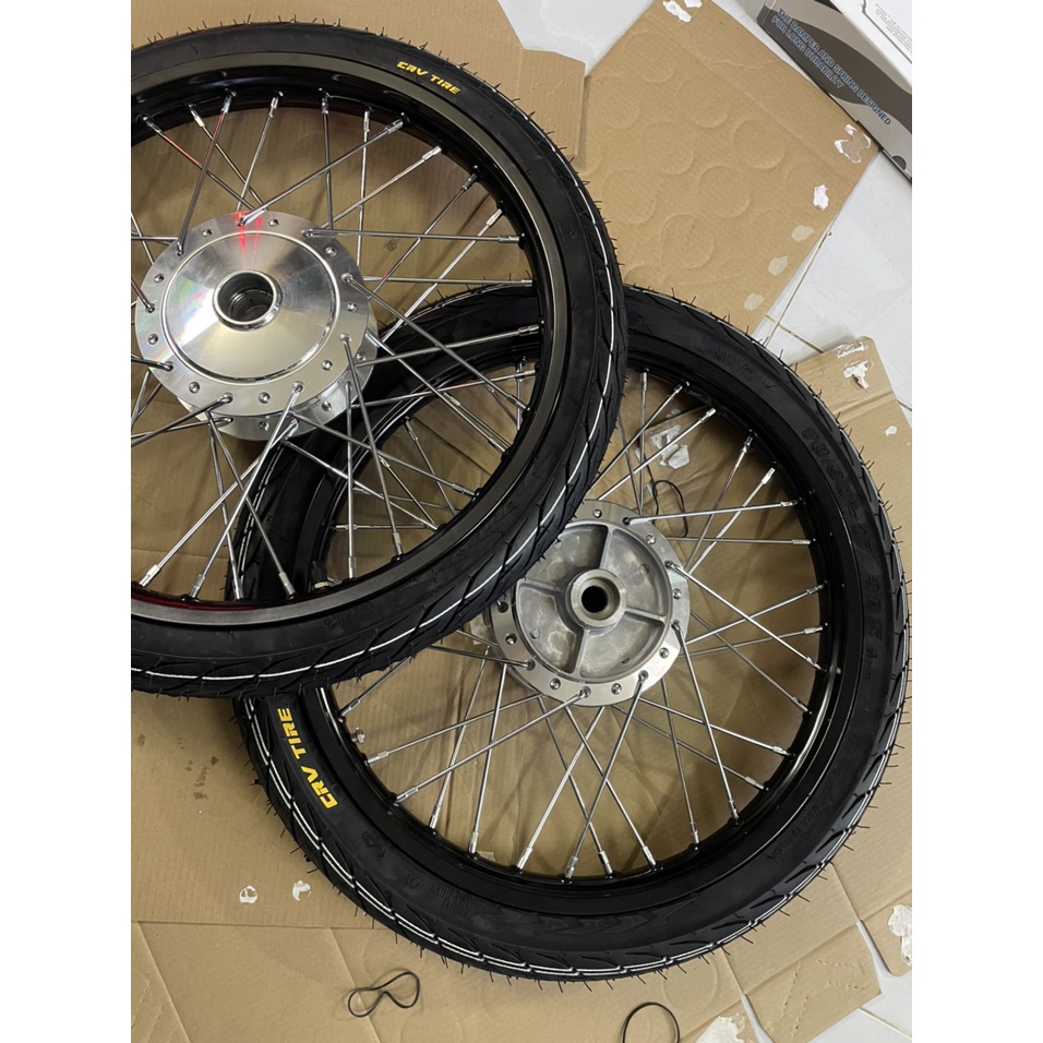 Bộ CDN dành cho wave và dream căm osaka đùm crom niềng nhôm đen solute  kèm má crom full vỏ ruột 60/90 và 70/90