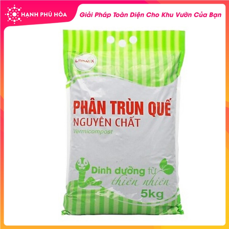 Phân Trùn Quế Nguyên Chất LAVAMIX 5kg/Gói- Cung Cấp Dinh Dưỡng, Cải Tạo Đất, Giúp Trồng Rau Màu Và Hoa Năng Suất Cao