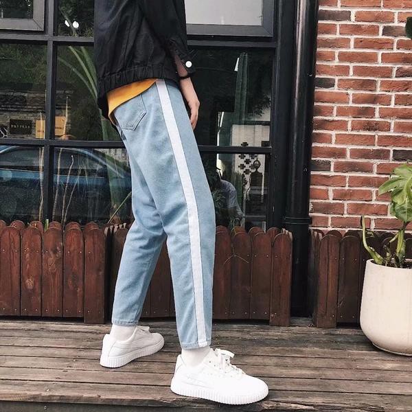 quần jean baggy sọc phong cánh | BigBuy360 - bigbuy360.vn