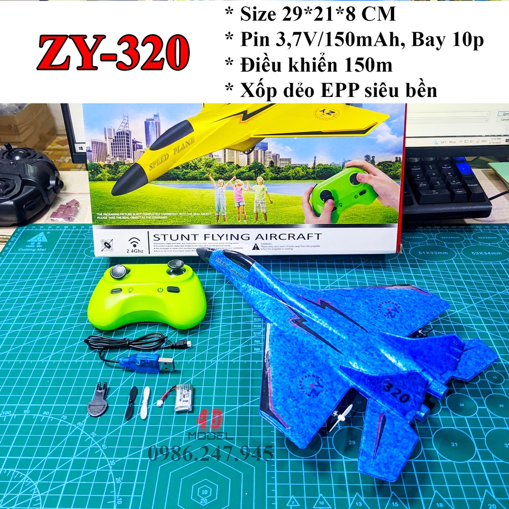 Máy Bay Điều Khiển Từ Xa Zy320 | Zy530 | Zy740. Xốp dẻo Mpp bao đập. Pin bay 10-20p. Điều Khiển xa 200-500m