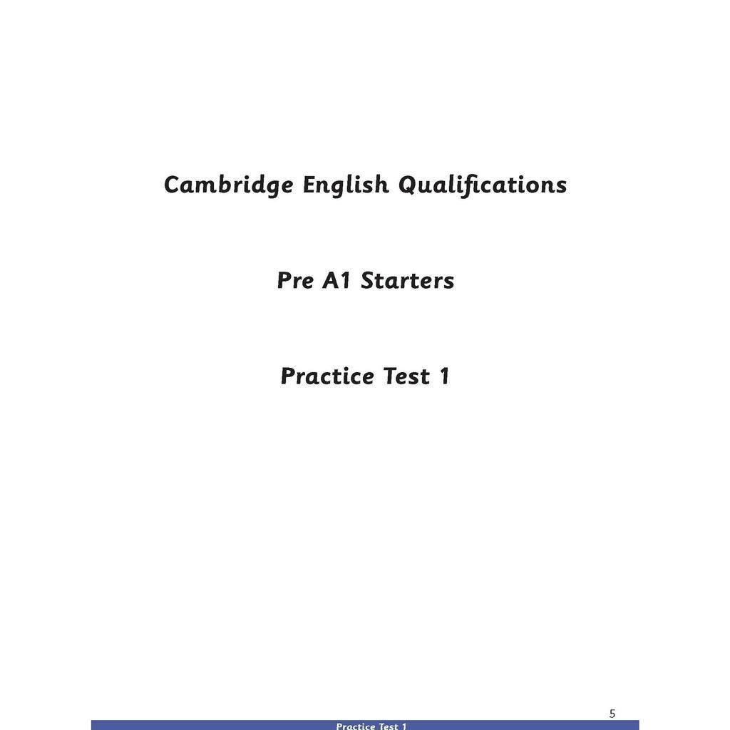 Sách - DTPbooks - Pre A1 Starters - Practice Tests 1-5