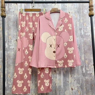 Bộ Lụa Pijama Áo Dài- Quần Dài Lụa Latin Cao Cấp