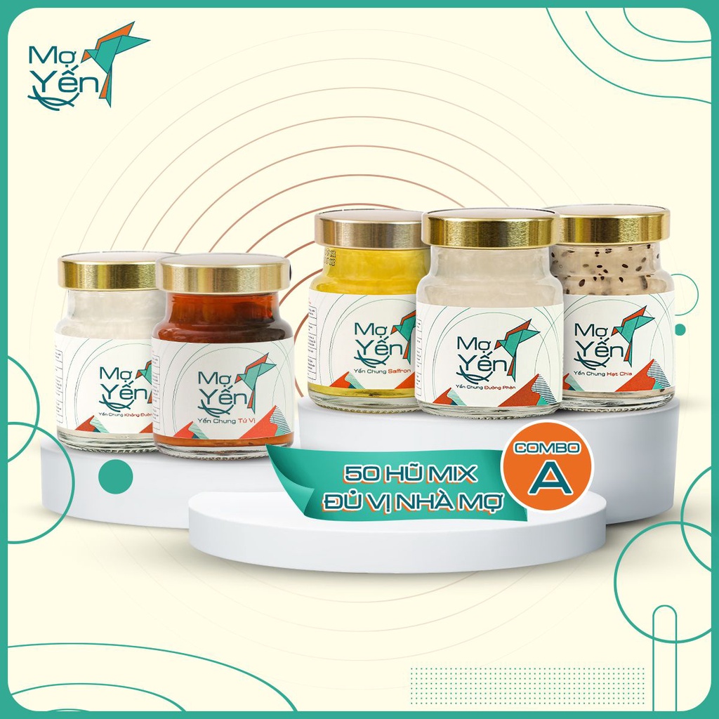 Combo 50 hũ Mix Đủ Vị MỢ YẾN Combo A, giàu dinh dưỡng, bồi bổ sức khỏe toàn diện 25% Yến thật