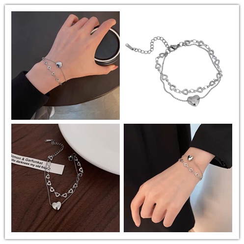 Vòng Đeo Tay Hai Lớp Kiểu Dáng Thời Trang Thanh Lịch Dành Cho Nữ