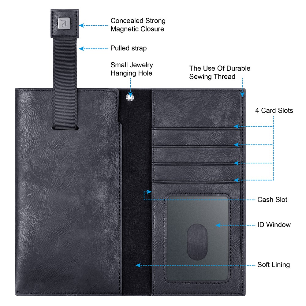 Bao da điện thoại PULOKA nắp lật kèm ví cao cấp dành cho iPhone | BigBuy360 - bigbuy360.vn