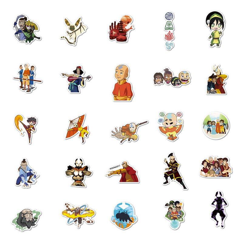 Sticker Avatar The Last Airbender nhựa PVC không thấm nước, dán nón bảo hiểm, laptop, điện thoại, Vali, xe #192