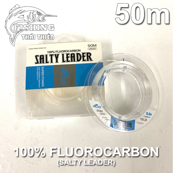 Dây Câu Cá Salty Leader One Ocean 100% Fluoro Carbon Cuộn 50m