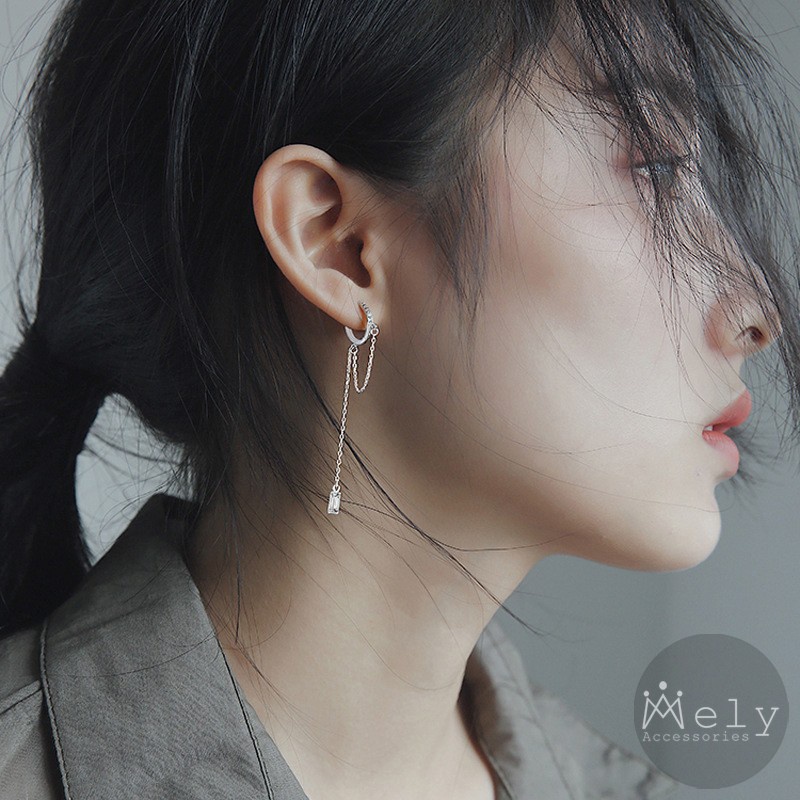 Bông tai bạc khoen tròn cá tính dành cho nữ (1 chiếc) ANNIE B80