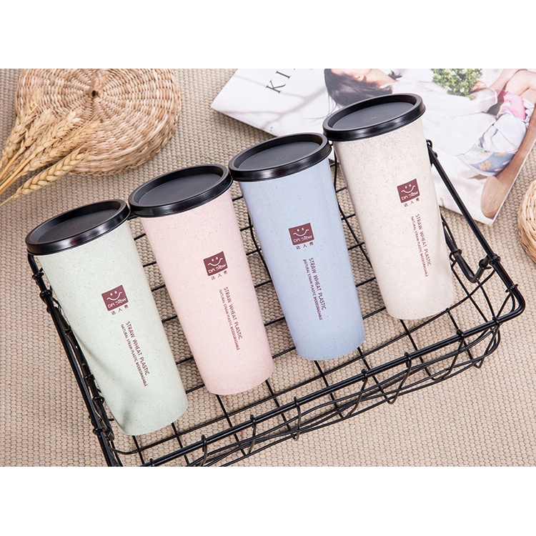 【COD】Drinking Bottle Tumbler Model with Leakproof with Straw Wheat Straw Material