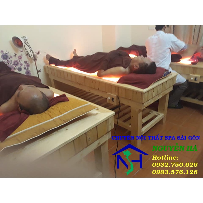 Giường đá muối himalya 21 viên ,đá muối nhập khẩu từ Pakistan, kích thước chuẩn của giường 192cm*72cn*60cm