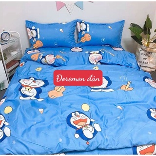 [3 món]Bộ Ga Gối Cotton PoLy [1m8x2m],phân loại 50 mẫu [mẫu doremon đàn]