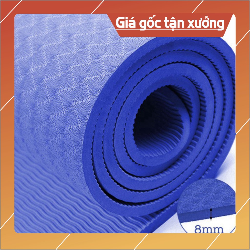 (GIÁ SỈ ) Sẵn hàng  THẢM TẬP YOGA TPE 8mm 1 lớp (tặng dây buộc) có túi xịn . Tùy chọn loại hàng. .