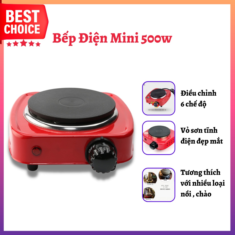 Bếp Điện Mini Cắm Điện Đa Năng Cao Cấp Tiện Lợi Không Kén Nồi