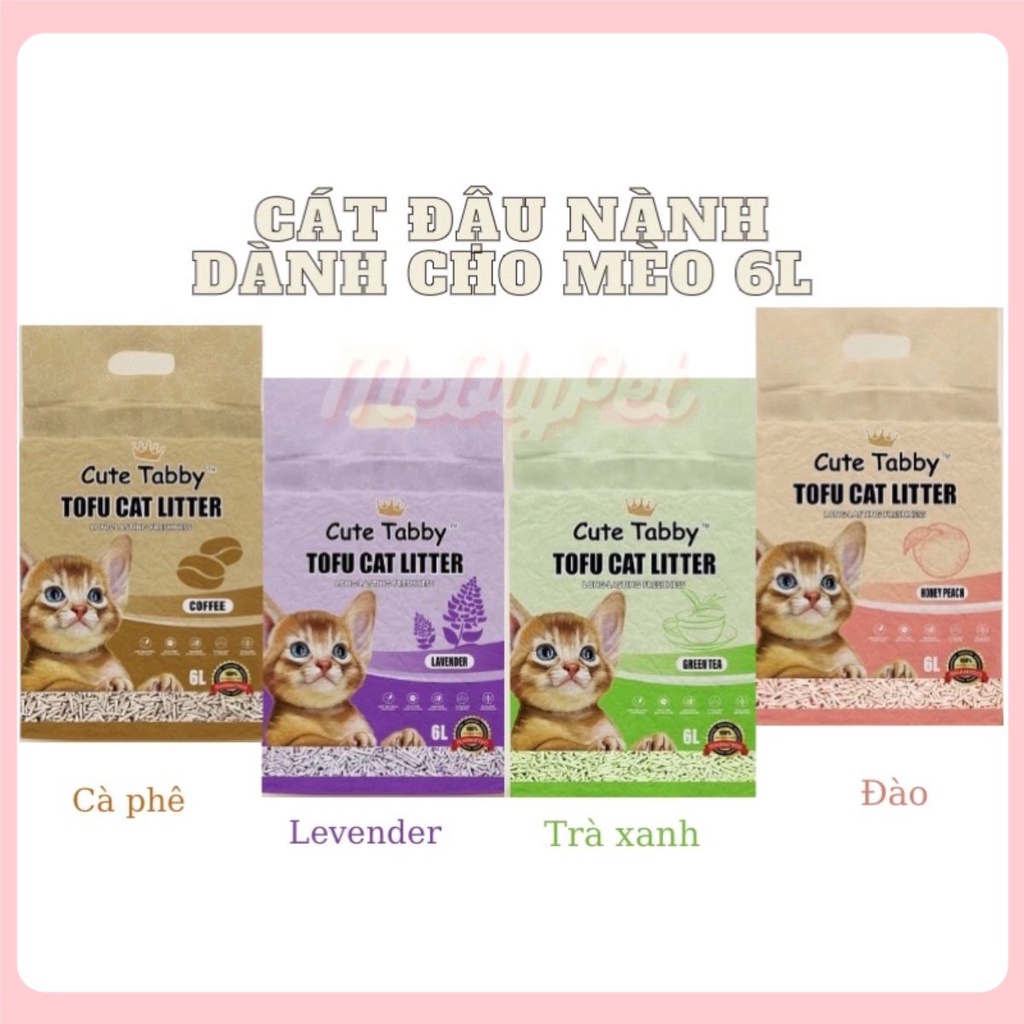 Cát vệ sinh mèo Cute Tabby Tofu Cat Litter 6L