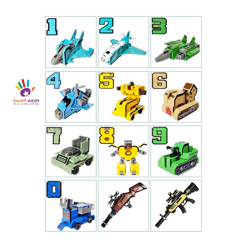 Đồ chơi lắp ghép bộ chữ số biến hình từ 1 2 3 4 5 6 7 8 9 thành robot LEGOSTYLE