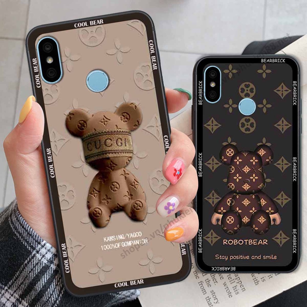 Ốp Xiaomi Redmi 6 Pro / Mi A2 Lite bear, k@ws thương hiệu phong cách ốp lưng thời trang cao cấp