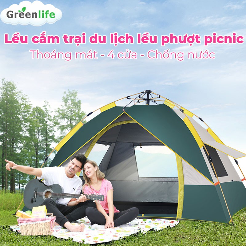 Lều cắm trại lều dã ngoại picnic tự bung 4-6 người lều phượt gấp gọn chống nắng, chống nước khi đi du lịch, dã ngoại