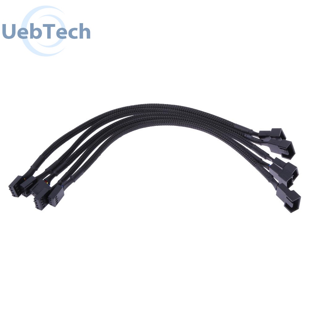 Set 5 dây cáp nối dài quạt tản nhiệt Uebtech 12in 4 Pin PWM cho máy tính
