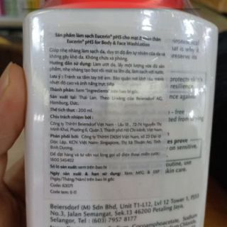 Sữa tắm EUCERIN PH5 200ml dành cho da nhạy cảm