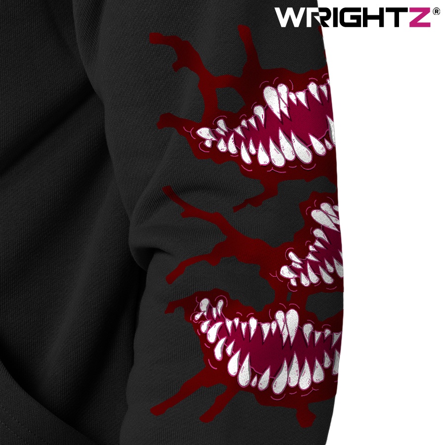 Áo hoodie Wrightz anime Muzan Kibutsuji quỷ vương demon slayer thanh gươm diệt quỷ over size