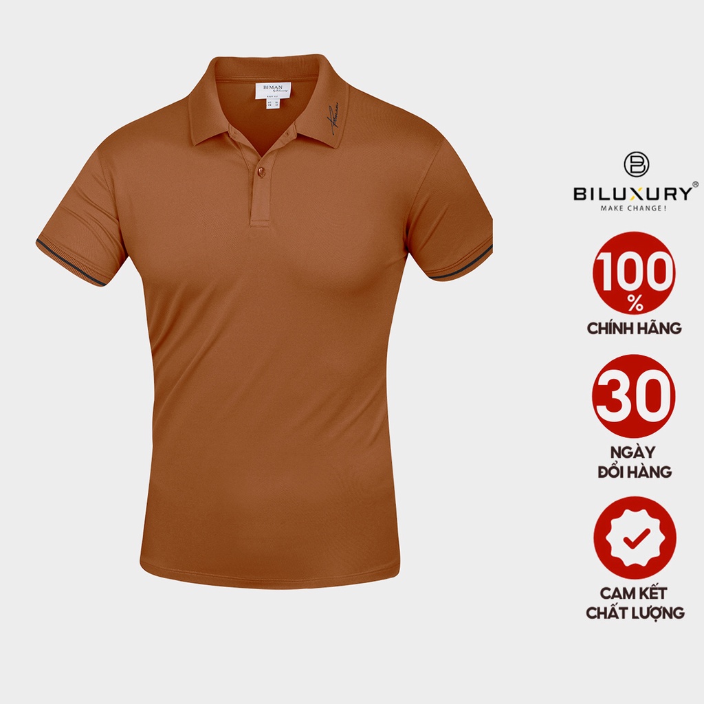 Áo polo nam cổ bẻ Biman by Biluxury thêu cổ lịch lãm vải siêu nhẹ thoáng mát không bai gião 5APCT012