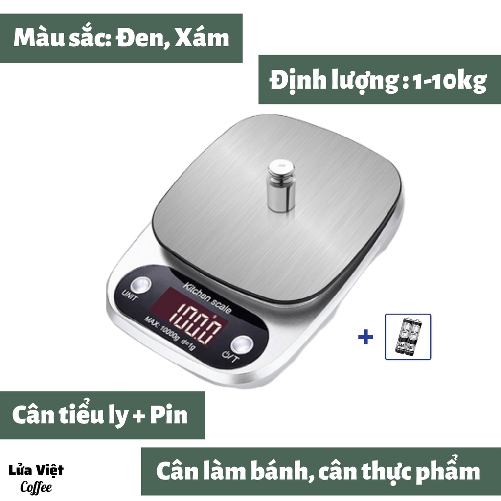 Cân điện tử 5kg làm bánh cân làm bếp định lượng 1-5kg WH-B05 độ chính xác cao cao cấp 3kg cân điện tử kèm 2 viên pin AA