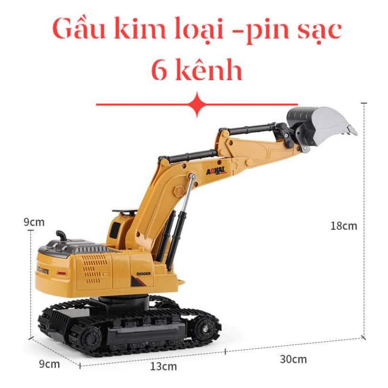 XE ĐIỀU KHIỂN PIN SẠC GẦU SẮT BÁNH XÍCH 8KÊNH.