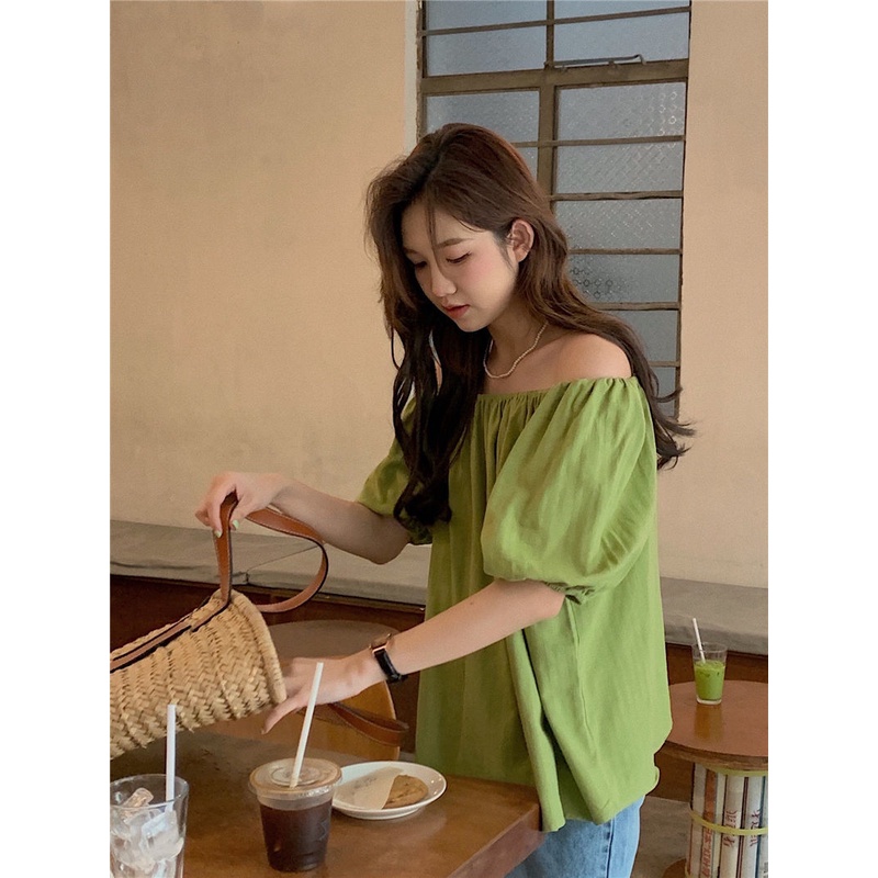 [Spot] Áo Sơ Mi Mỏng Dáng Rộng Cổ Lọ Một Màu Phong Cách Hàn Quốc Thời Trang Đơn Giản