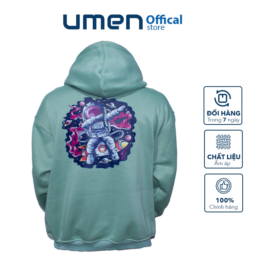 Áo Hoodie Phi Hành Gia nam nữ Unisex form rộng, vải nỉ dày UMEN