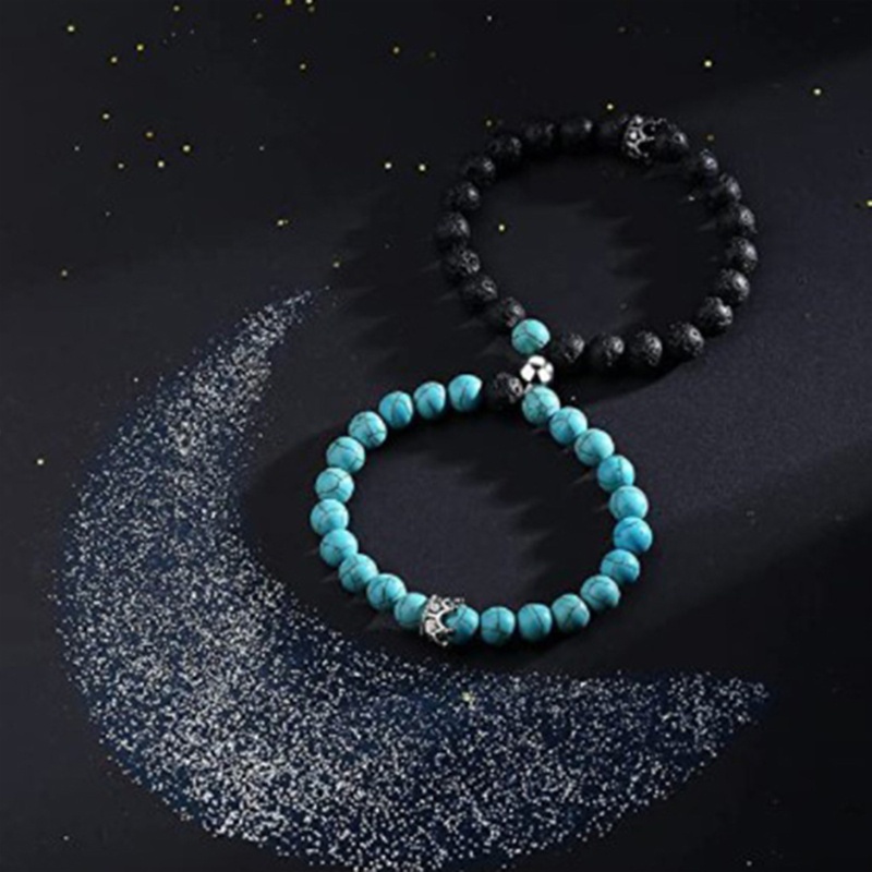 Vòng Tay Chuỗi Hạt Hình Vương Miện Từ Tính Thời Trang Cho Cặp Đôi