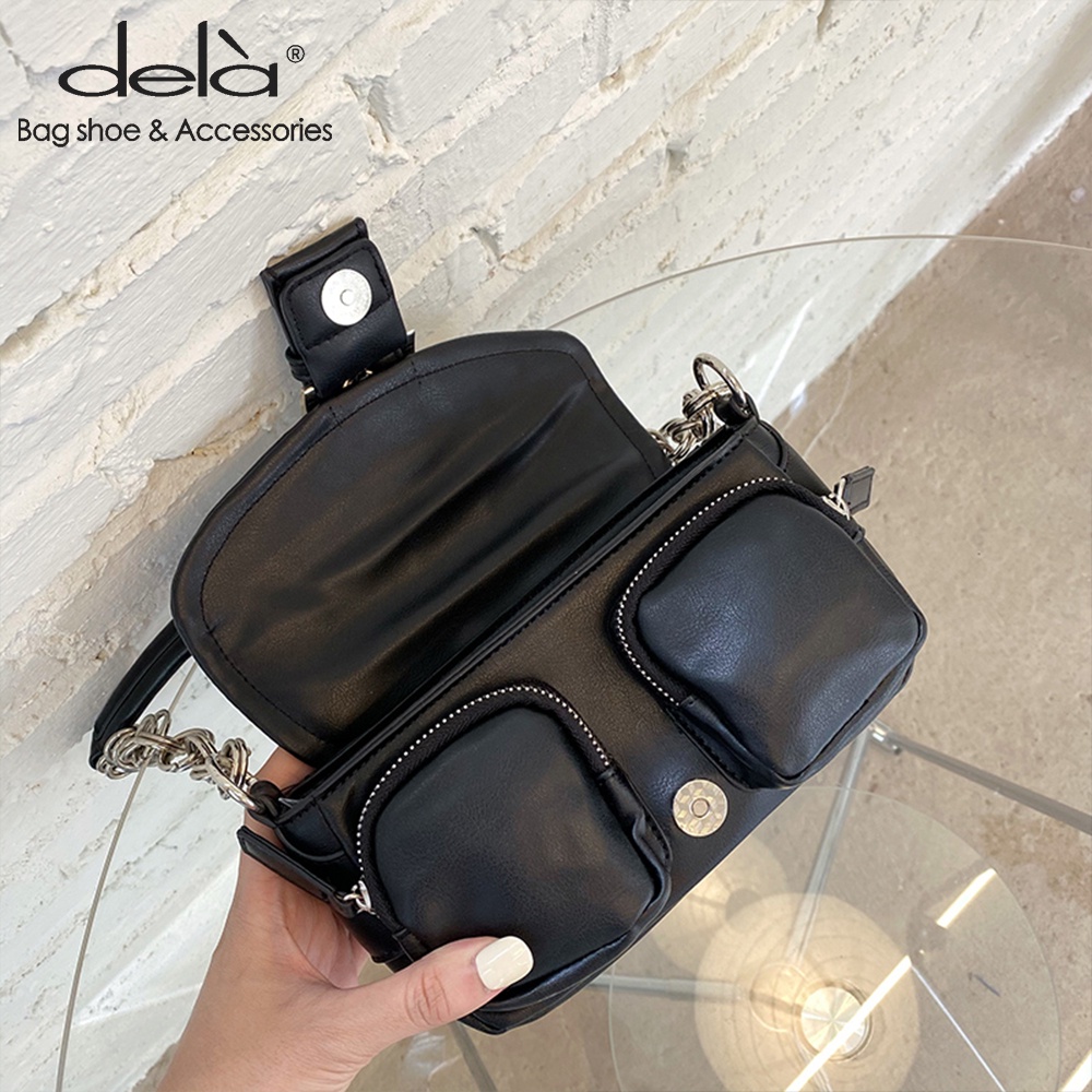 Dela Túi Đựng Điện Thoại mini Hình Vuông Có Dây Đeo Sợi Xích Kim Loại Phong Cách Mẫu Dành Cho Bạn Nữ